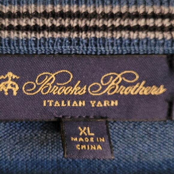Brooks Brothers XL Italian Merino Wool Sweater VNeck Pullover Old Money Quietlux - Picture 6 of 7